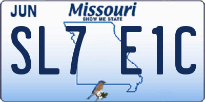 MO license plate SL7E1C