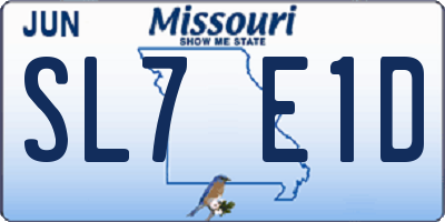 MO license plate SL7E1D