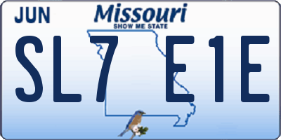 MO license plate SL7E1E