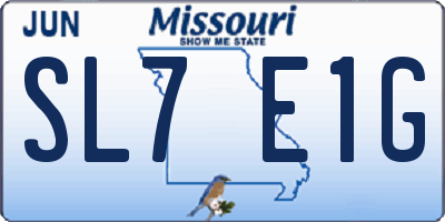 MO license plate SL7E1G