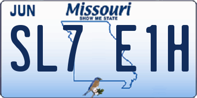 MO license plate SL7E1H