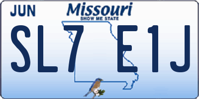 MO license plate SL7E1J