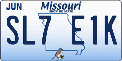 MO license plate SL7E1K
