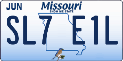 MO license plate SL7E1L