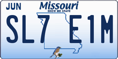 MO license plate SL7E1M