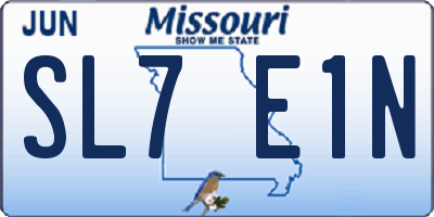 MO license plate SL7E1N