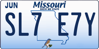 MO license plate SL7E7Y