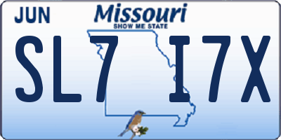 MO license plate SL7I7X