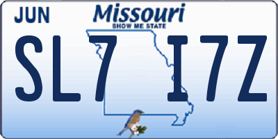 MO license plate SL7I7Z