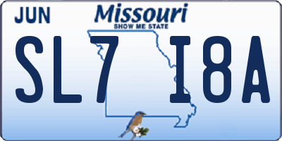 MO license plate SL7I8A