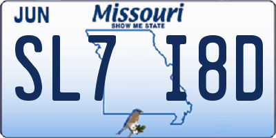 MO license plate SL7I8D