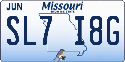 MO license plate SL7I8G