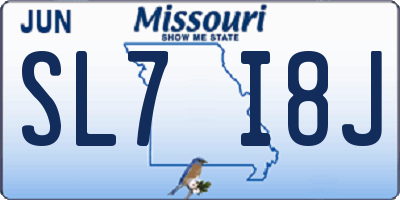 MO license plate SL7I8J