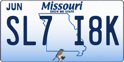 MO license plate SL7I8K