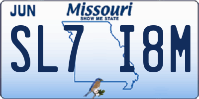MO license plate SL7I8M