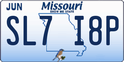 MO license plate SL7I8P