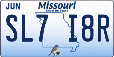 MO license plate SL7I8R