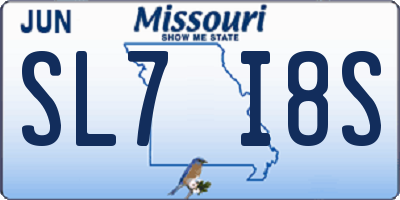 MO license plate SL7I8S