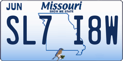 MO license plate SL7I8W