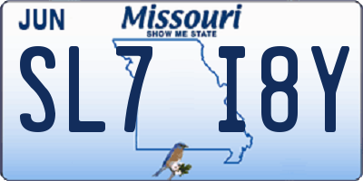 MO license plate SL7I8Y