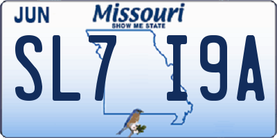 MO license plate SL7I9A