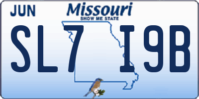 MO license plate SL7I9B