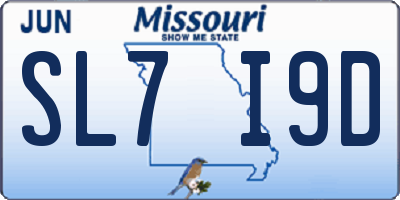 MO license plate SL7I9D