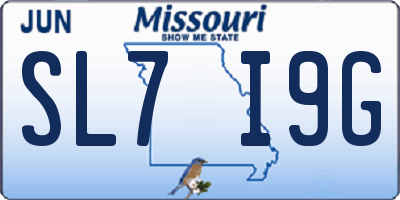 MO license plate SL7I9G
