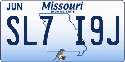 MO license plate SL7I9J