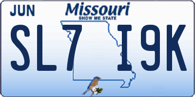 MO license plate SL7I9K