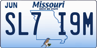 MO license plate SL7I9M