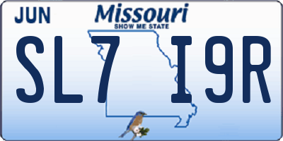 MO license plate SL7I9R