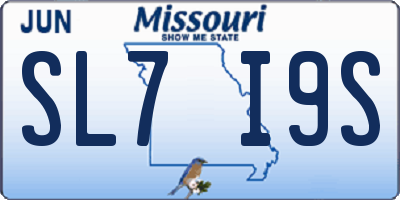 MO license plate SL7I9S