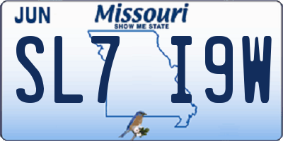 MO license plate SL7I9W