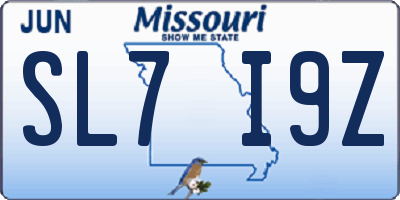MO license plate SL7I9Z
