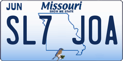 MO license plate SL7J0A