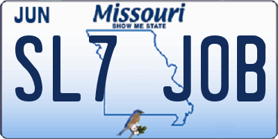 MO license plate SL7J0B