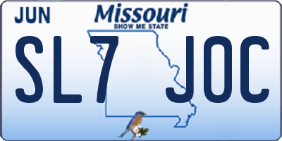MO license plate SL7J0C