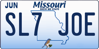 MO license plate SL7J0E