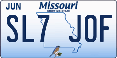 MO license plate SL7J0F