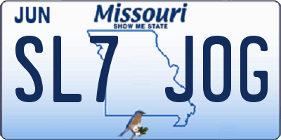 MO license plate SL7J0G