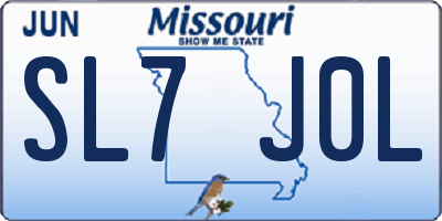 MO license plate SL7J0L