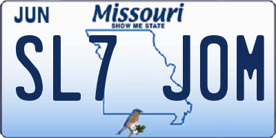 MO license plate SL7J0M