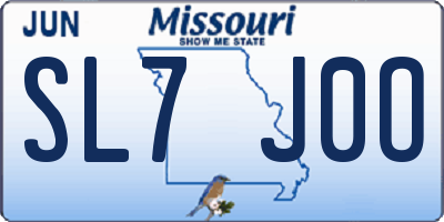 MO license plate SL7J0O