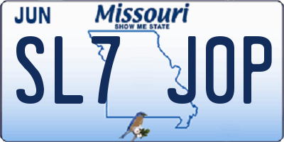 MO license plate SL7J0P