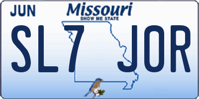 MO license plate SL7J0R