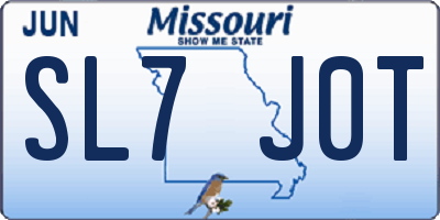 MO license plate SL7J0T