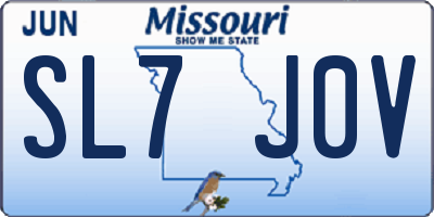 MO license plate SL7J0V
