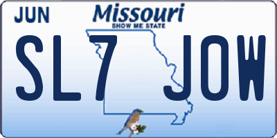 MO license plate SL7J0W