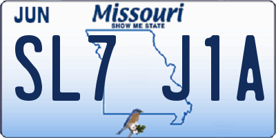 MO license plate SL7J1A